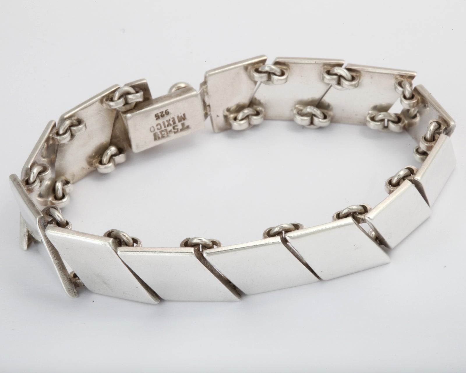 Sterling Silver Segmented Link Bracelet For Sale 2