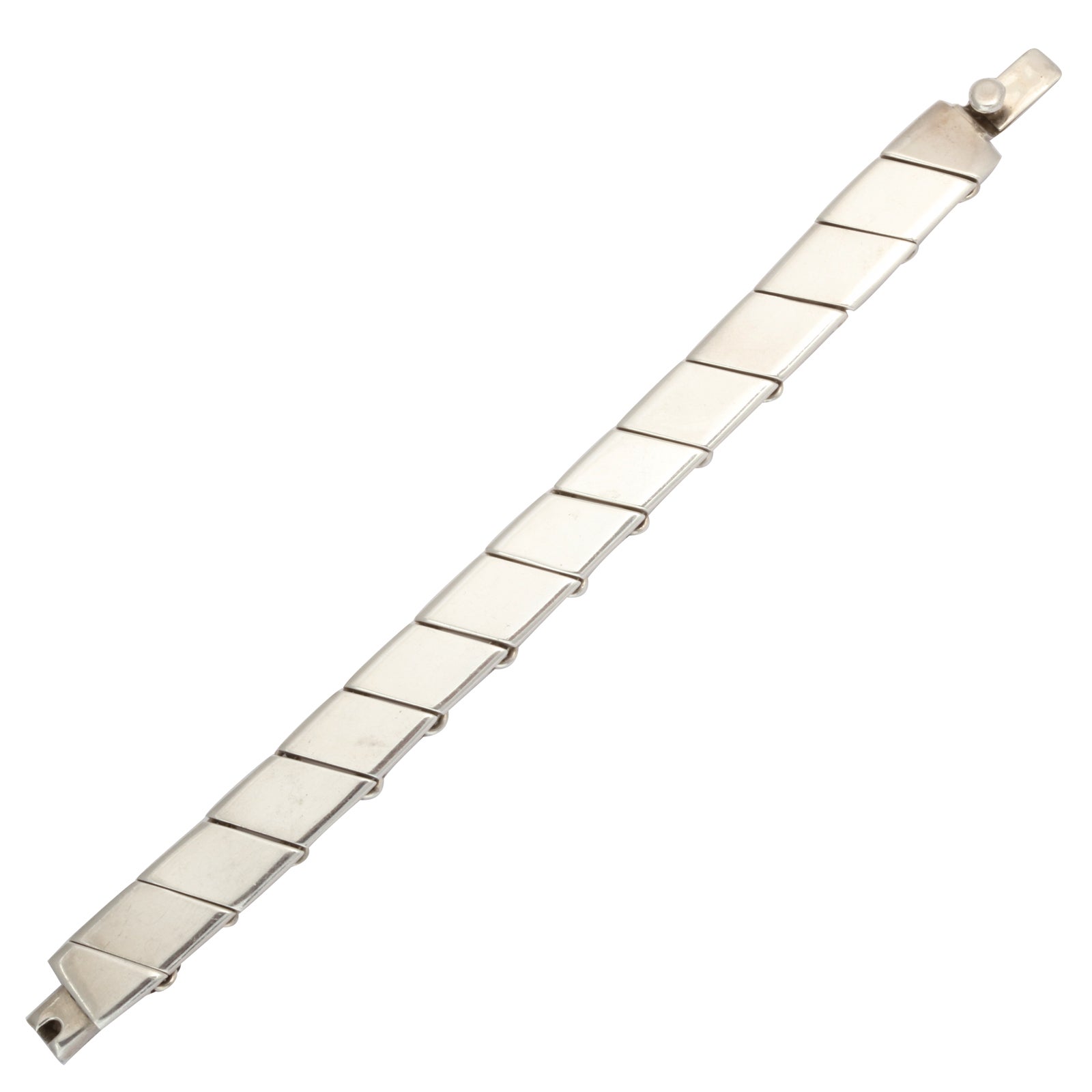 Sterling Silver Segmented Link Bracelet For Sale