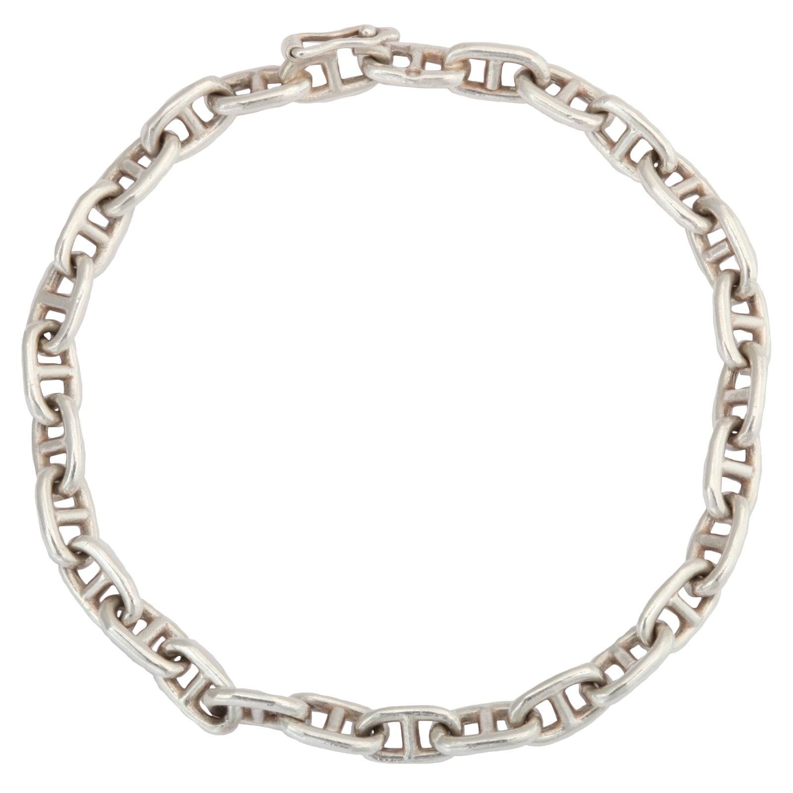 Hermes Sterling Silver Anchor Chain Bracelet