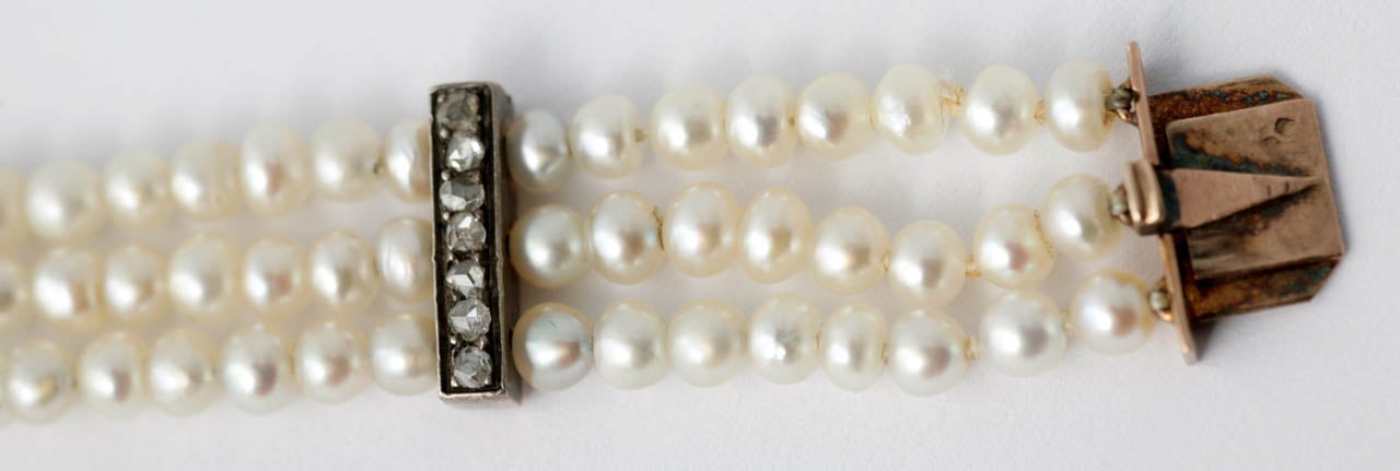 Victorian Natural Pearl Bracelet For Sale