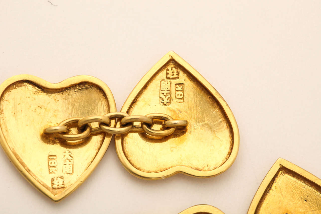 Gold Heart Cufflinks For Sale 1