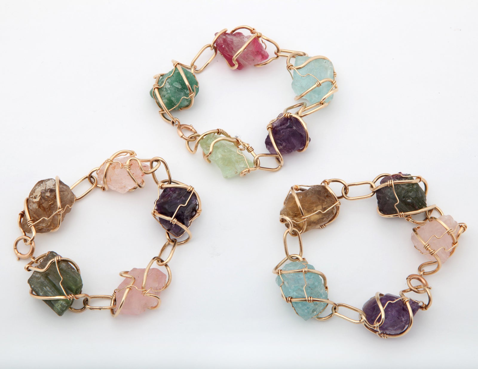 Women's Multi-Colored Stone and Gold Suite