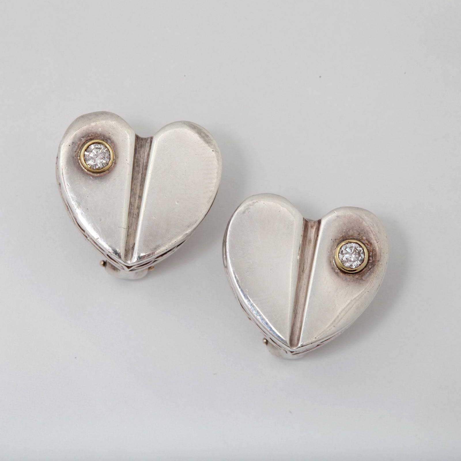 KIESELSTEIN CORD  Silver Heart Set With Diamonds For Sale 4
