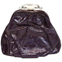 Vintage jacomo paris pleated patent leather clutch