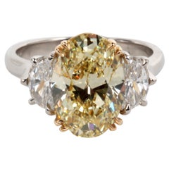 GIA Certified Oval Brilliant Fancy Yellow VS1 Diamond Ring