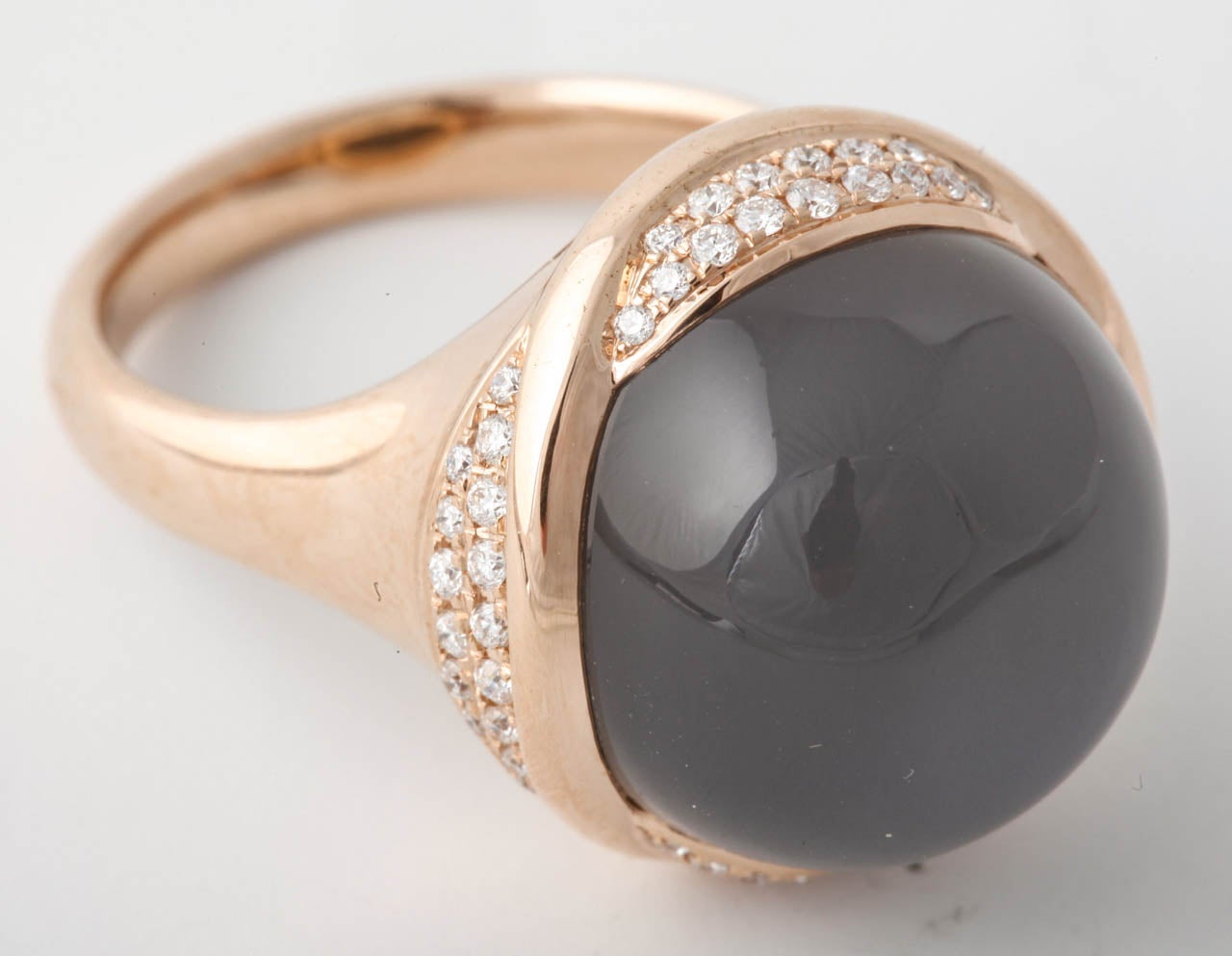 Moonstone Diamond Red Gold Dress Ring