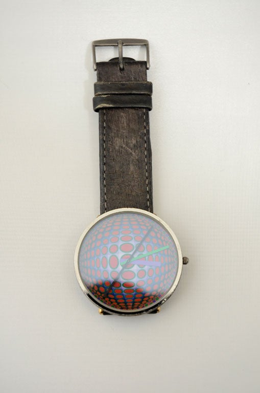 Bulova Op Art Wristwatch Designed by Victor Vasarely circa 1989 3