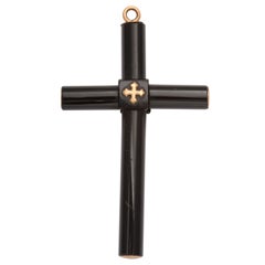 Onyx and Gold 19th C Cross