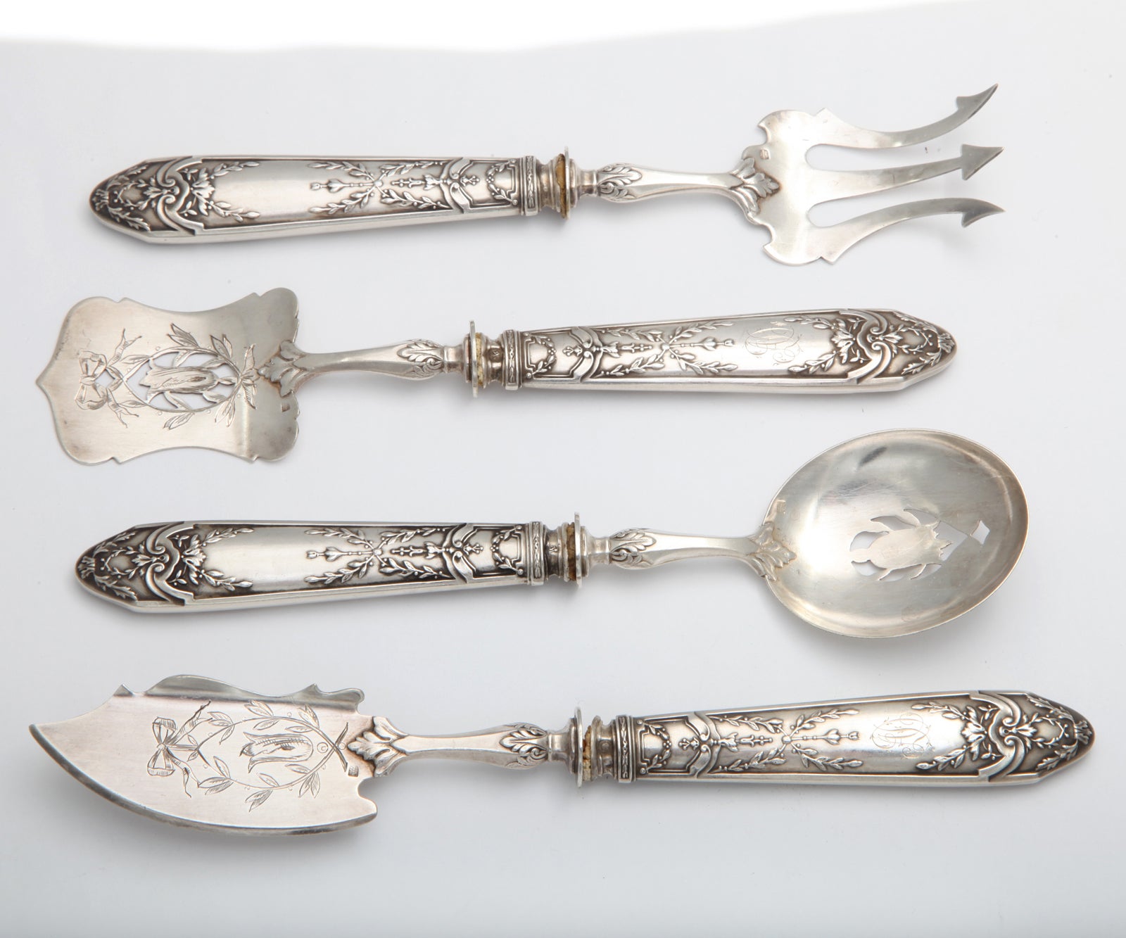 Antique Sterling boxed fruit set