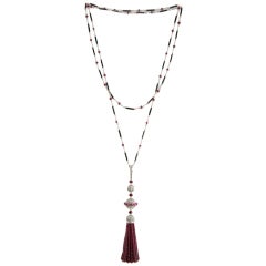 Gorgeous Ruby Tassel Necklace