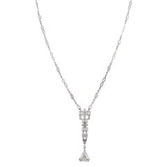 Unusual Art Deco Diamond Platinum Necklace
