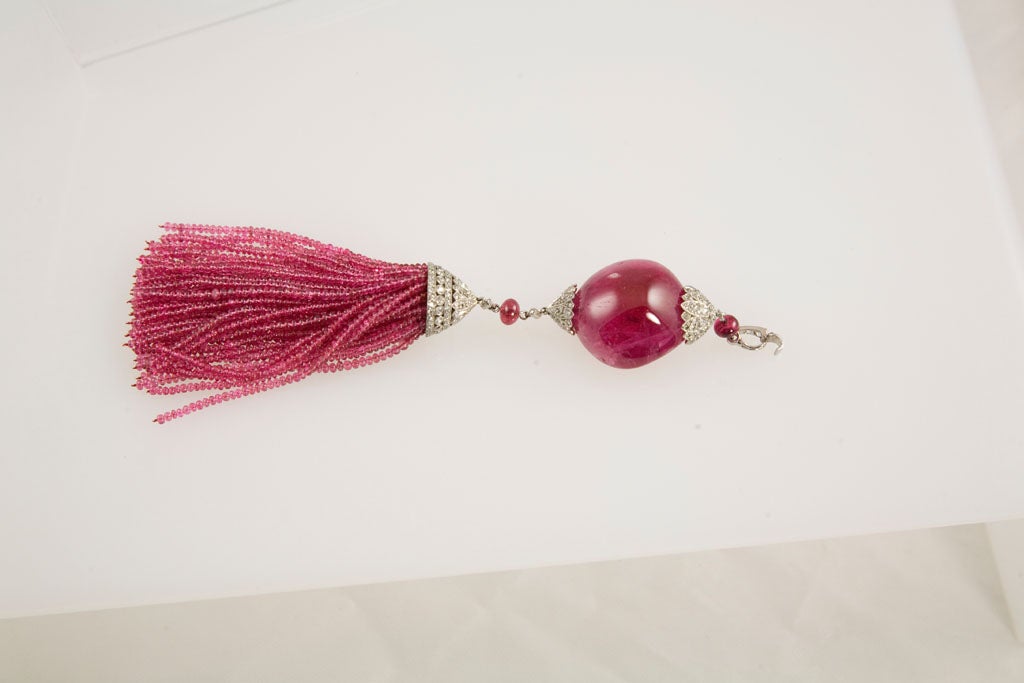 Contemporary Exceptional Spinel Tassel Necklace