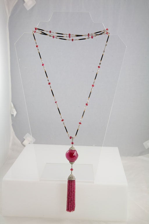 Exceptional Spinel Tassel Necklace In New Condition In Calabasas, CA