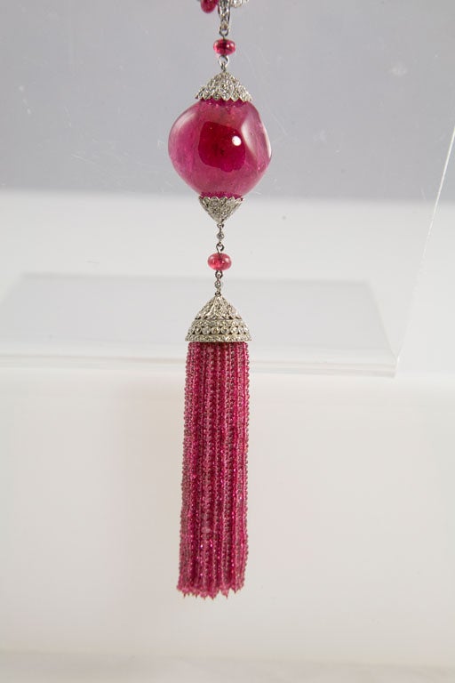 Women's Exceptional Spinel Tassel Necklace