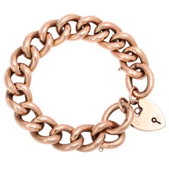 English Rose Gold Bracelet with Heart Shaped Lock