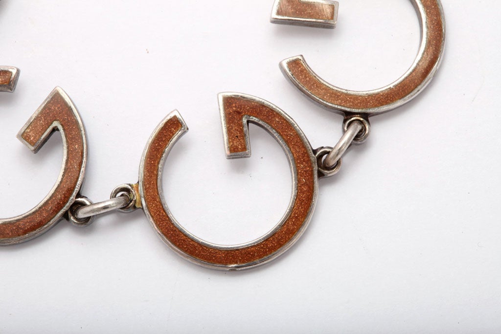 GUCCI Enamel and Sterling Bracelet 1