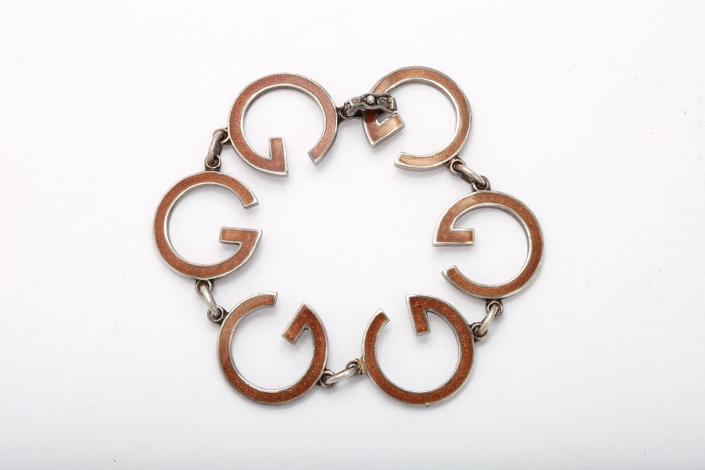 Gucci Enamal and Sterling Bracelet