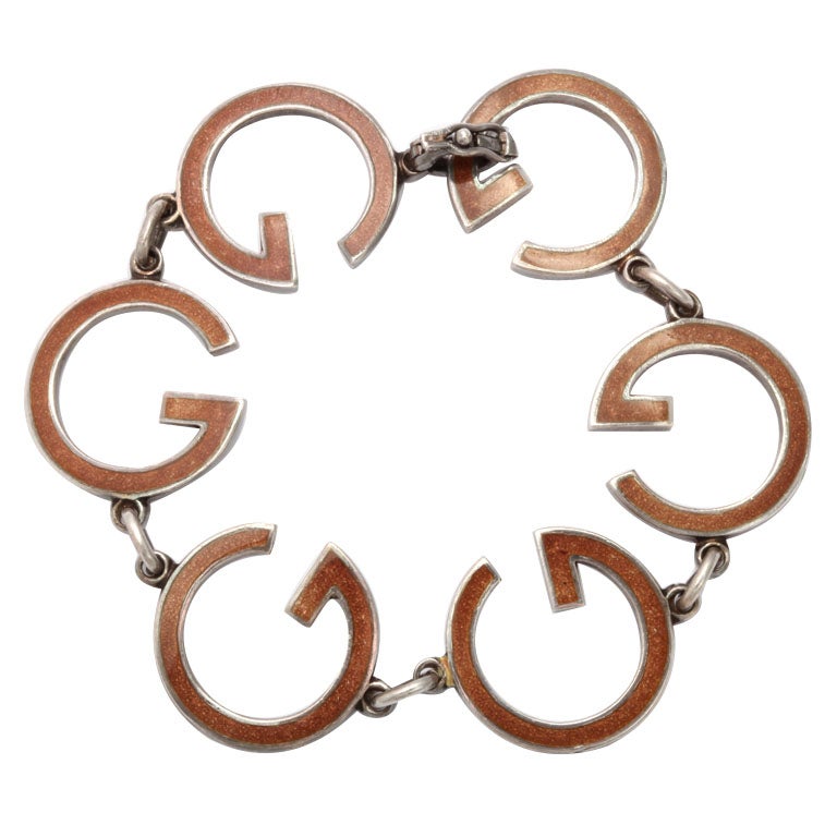 GUCCI Enamel and Sterling Bracelet