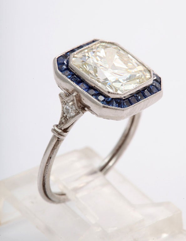 Women's Sapphire and Diamond Engagement Ring
