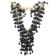 DE LILLO SIGNED FAUX DIAMOND AND LUCITE NECKLACE SEVENTIES