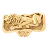 Vintage Italian 18K Gold Handmade Leo Ring