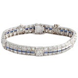 Beautiful Art Deco Sapphire Diamond Line Bracelet 10