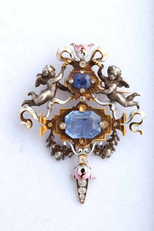Rare Renaissance- Revival Brooch by Fanniere