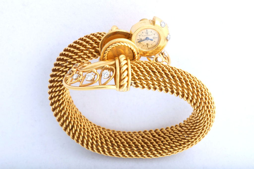 Women's Jaeger Le-Coultre Gold and Diamond Watch Bracelet