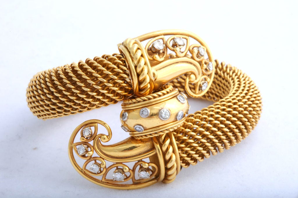 Jaeger Le-Coultre Gold and Diamond Watch Bracelet 2