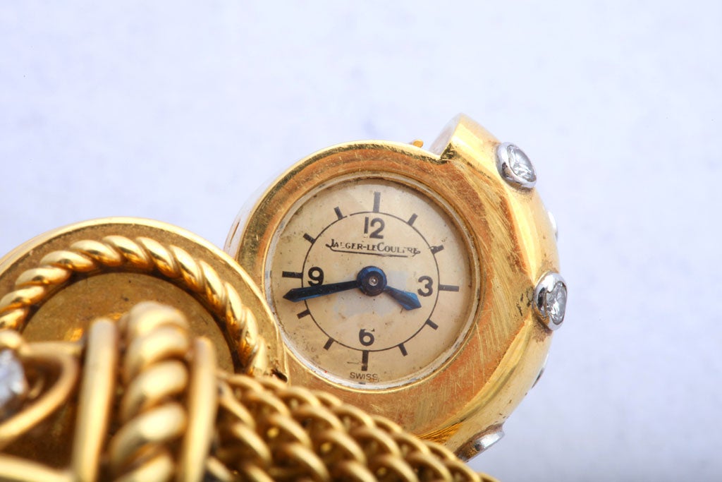 Jaeger Le-Coultre Gold and Diamond Watch Bracelet 5