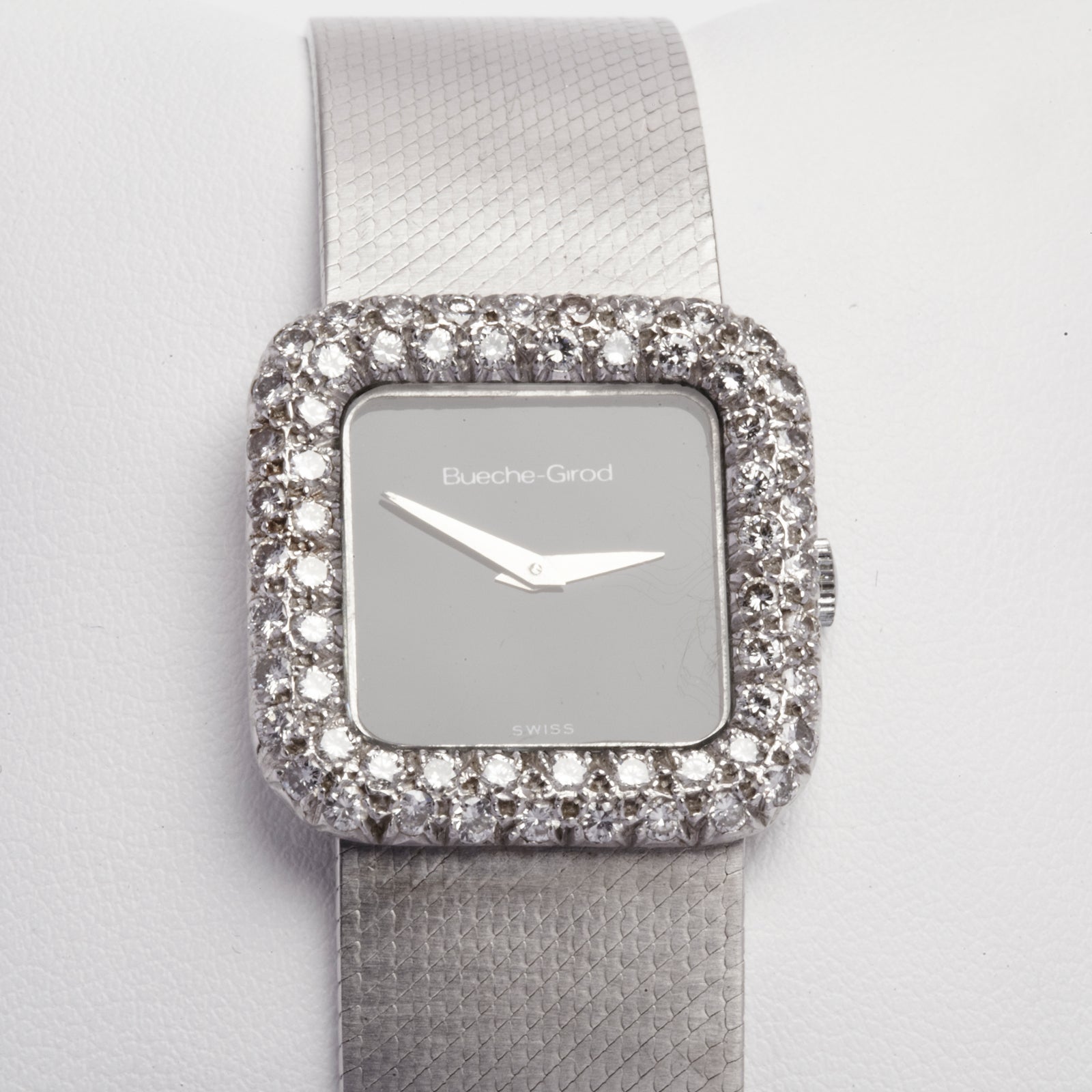 BUECHE-GIROD Lady's White Gold and Diamonds Watch For Sale 3