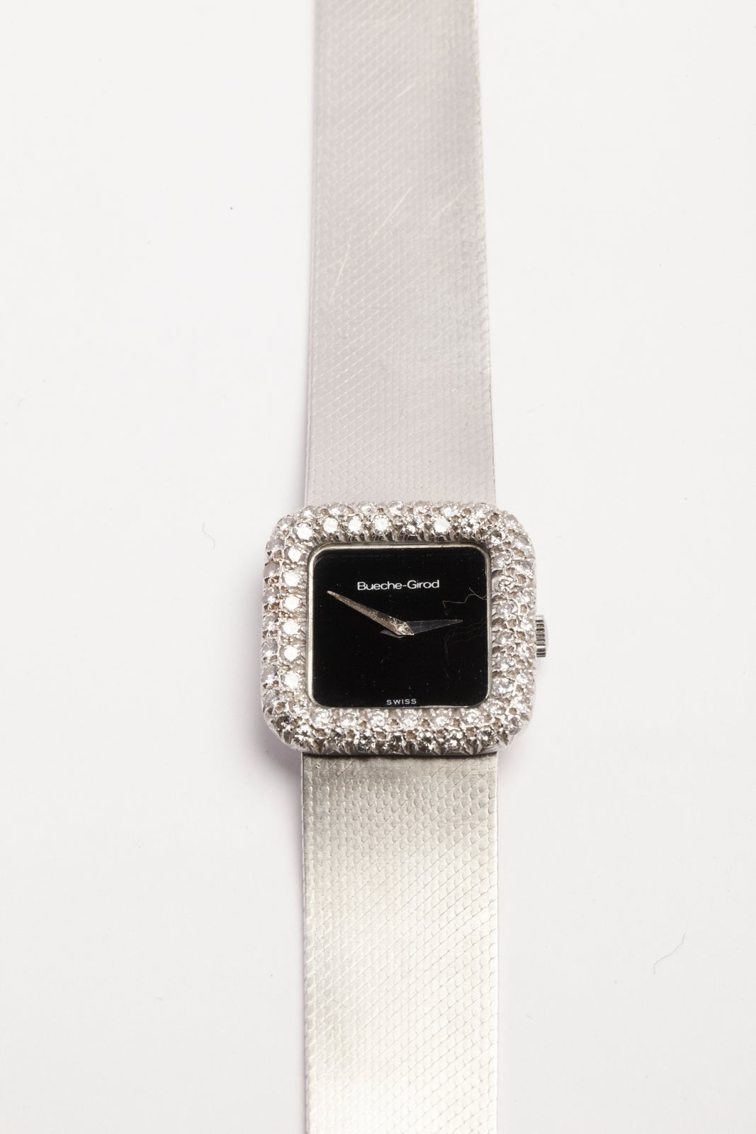 Women's BUECHE-GIROD Lady's White Gold and Diamonds Watch For Sale