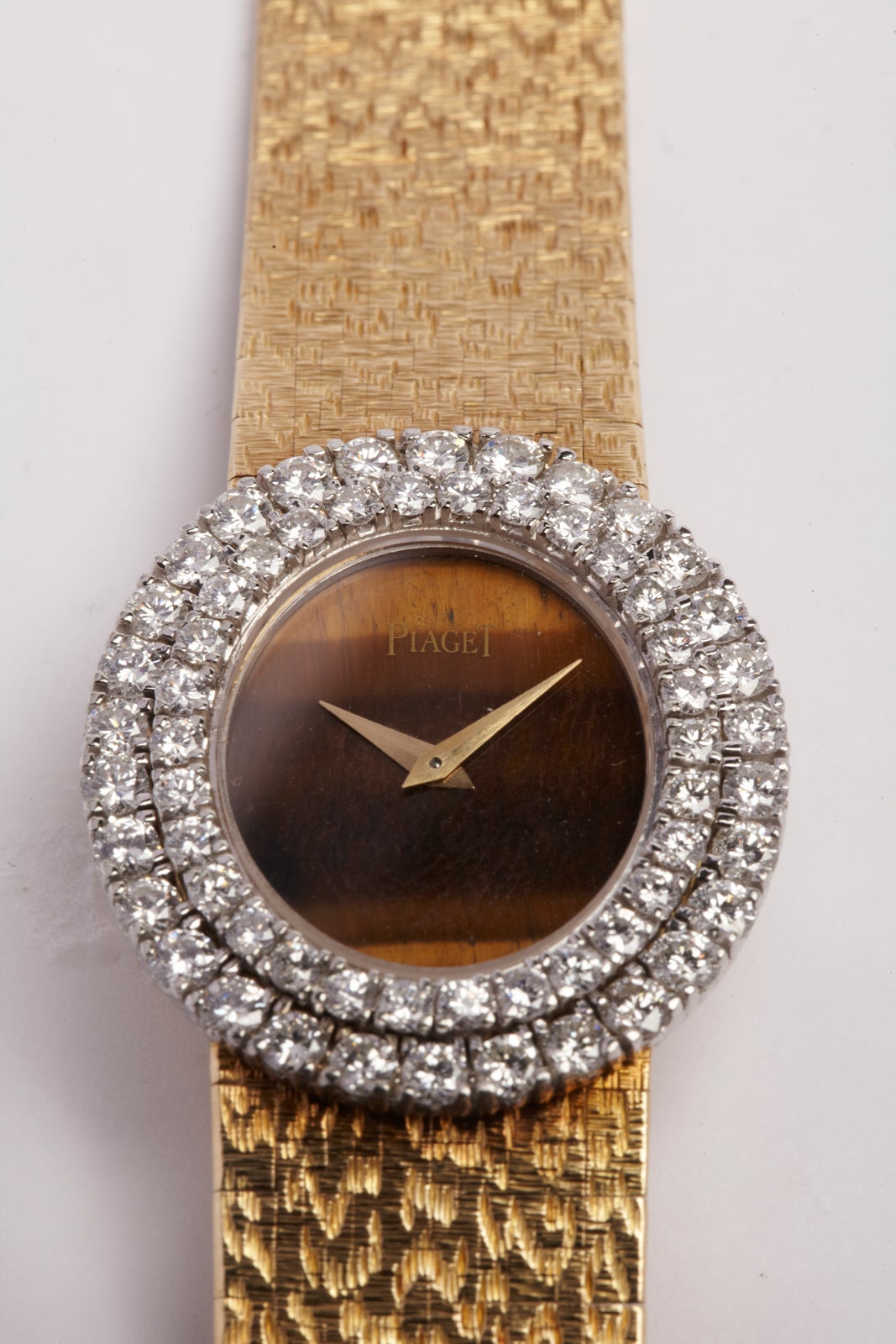 PIAGET Yellow Gold and Diamond Watch with Tiger's Eyes 7
