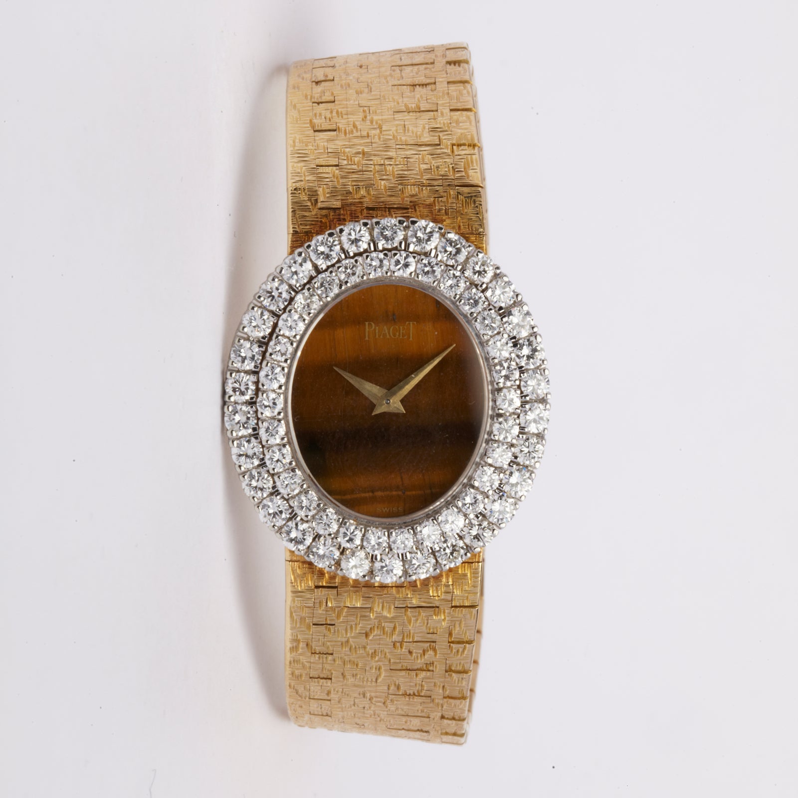 Women's PIAGET Yellow Gold and Diamond Watch with Tiger's Eyes