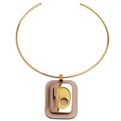 Gold and Bakelite Necklace Circa 1970