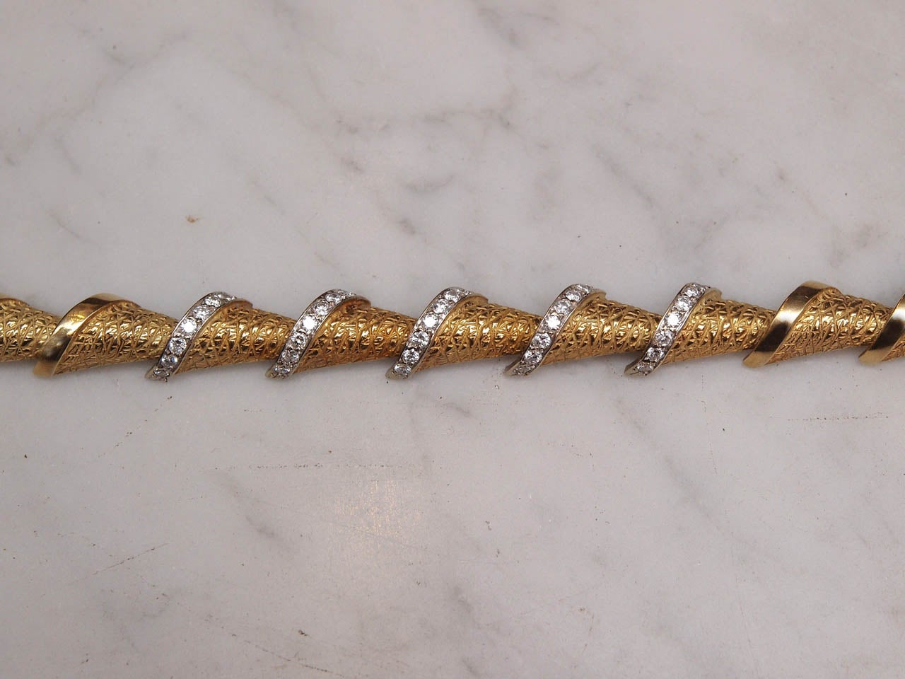 1940s Diamond Gold Platinum Bracelet In Excellent Condition In New Orleans, LA