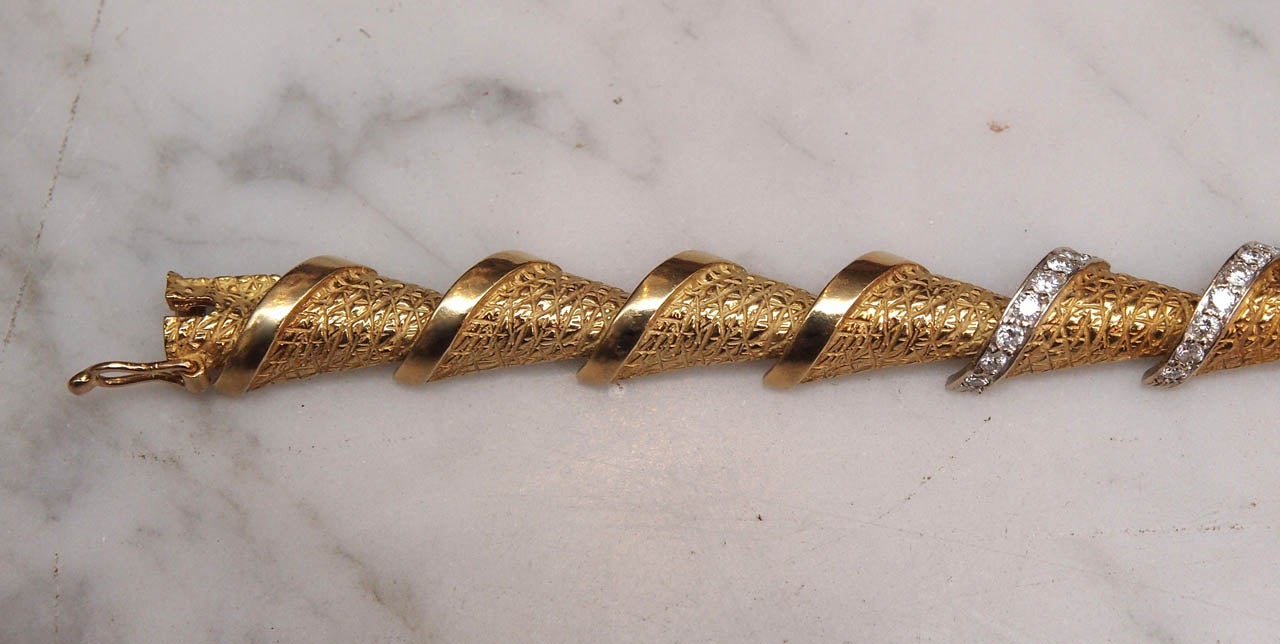 Women's 1940s Diamond Gold Platinum Bracelet