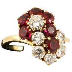 Boucheron of Paris Burma Ruby Diamond Cluster Ring