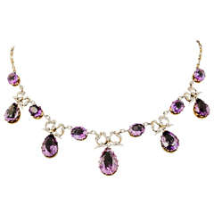 Amethyst and Diamond Necklet