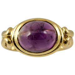 Antique Cabochon Amethyst Gold Ring