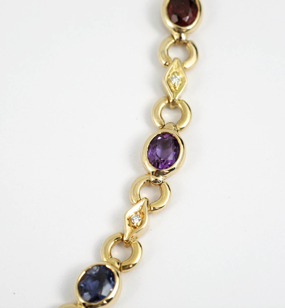 Women's Colored Stone Sapphire Gold Necklace, circa 1980
