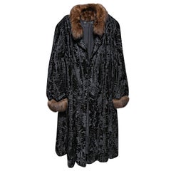 Russian Broadtail & Sable Vintage Fur Coat by Revillon