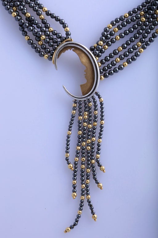 Women's Erte  Silver & Gold Necklace