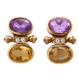 Large 18kt & Stone Door-knocker Earrings 7