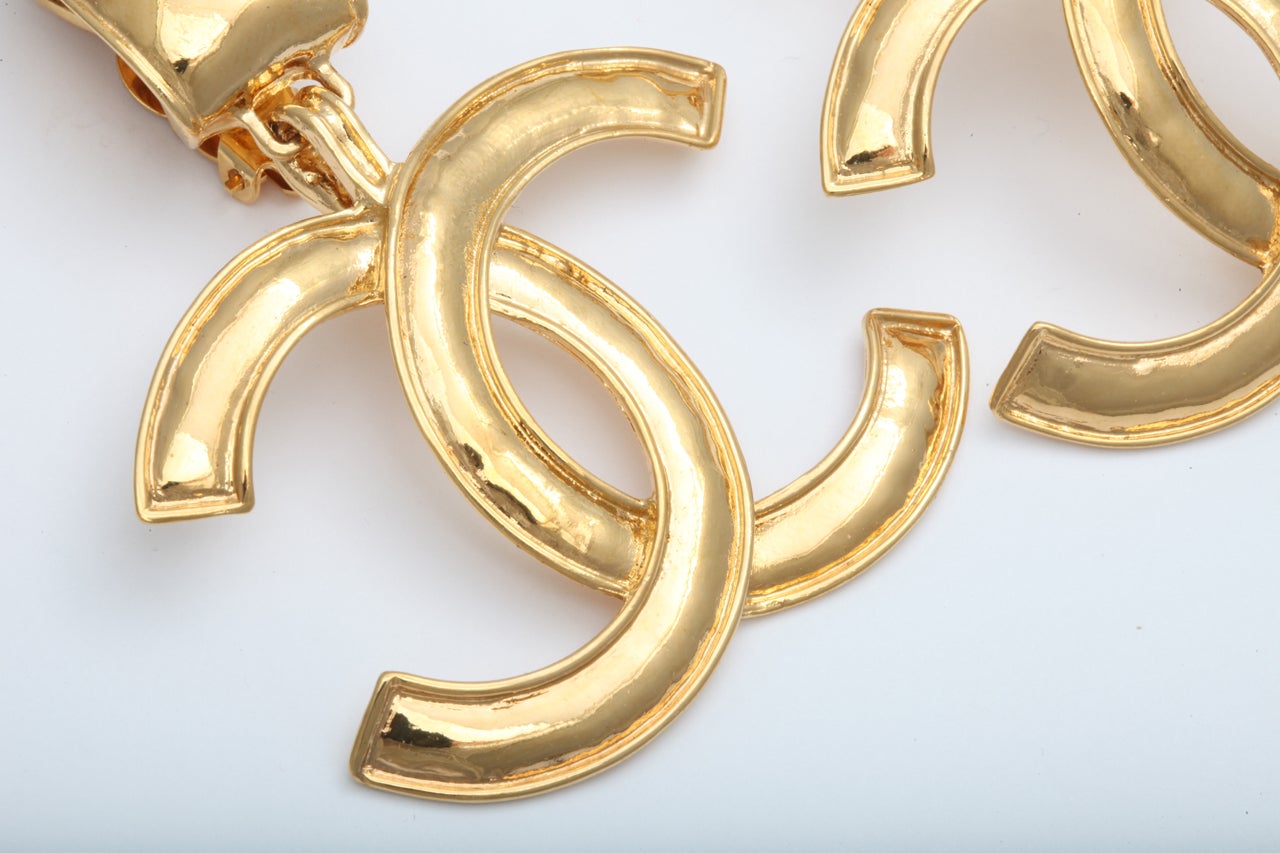 Chanel Large CC Dangling Earrings at 1stdibs