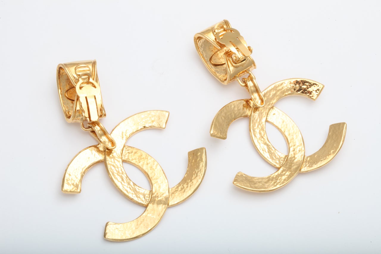 Chanel Large CC Dangling Earrings at 1stDibs