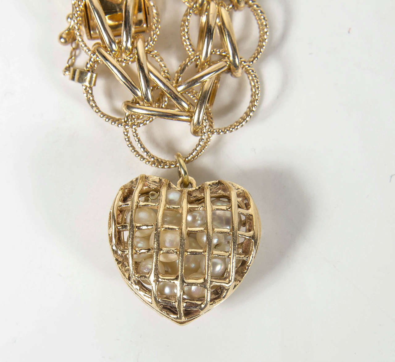 1950s Gold Multi Charm Bracelet With Cartier Charm 3