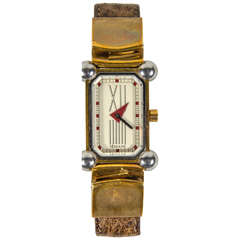 Misani Lady's Yellow Gold Stainless Steel Diamond Modernist Quartz Wristwatch