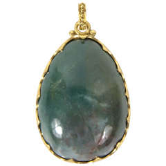 Buccellati Exquisite Nephrite Jade and Gold Charm Pendant