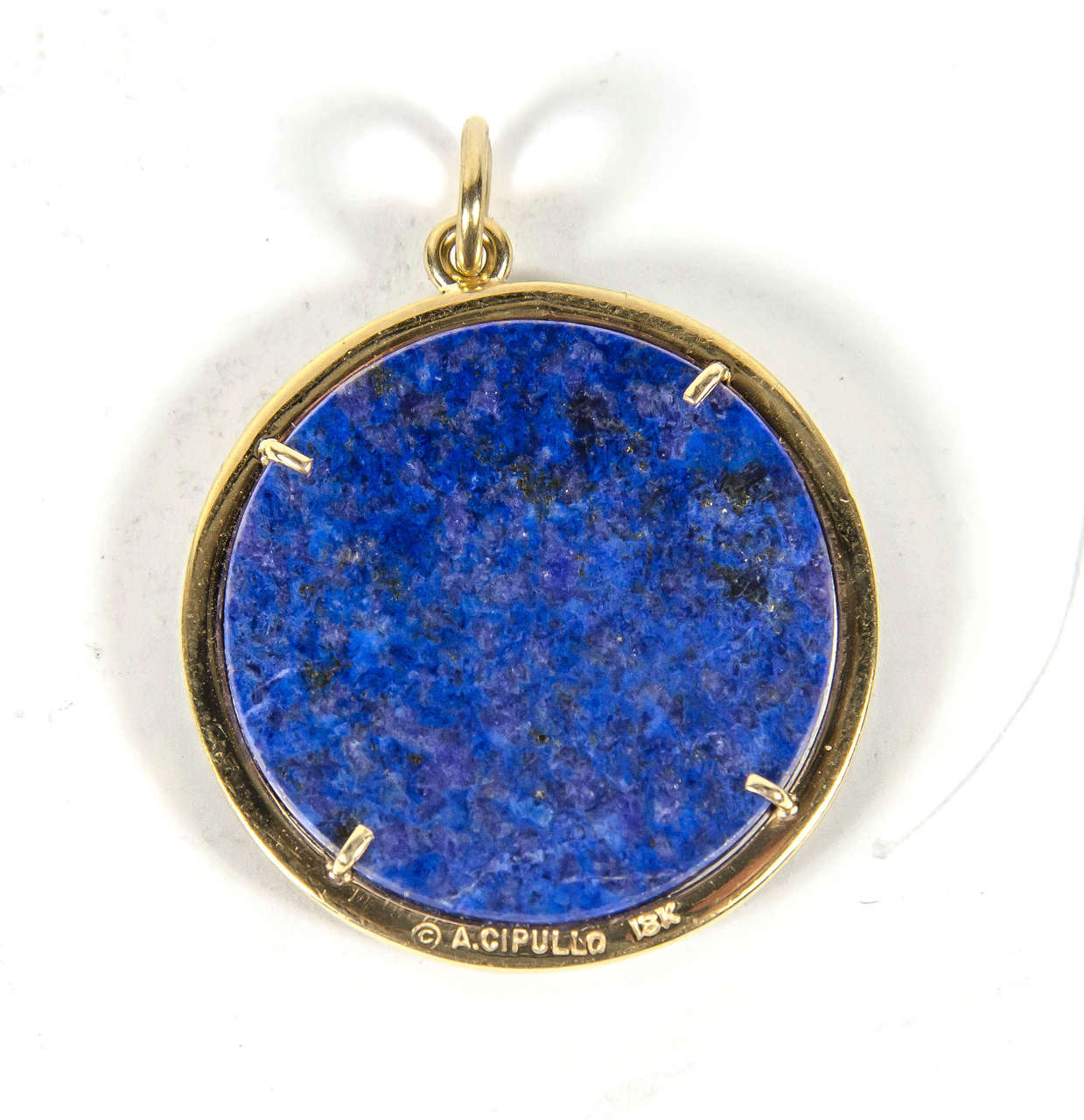Aldo Cipullo Zodiac Pisces Lapis Lazuli Gold Pendant Charm In Excellent Condition In New York, NY